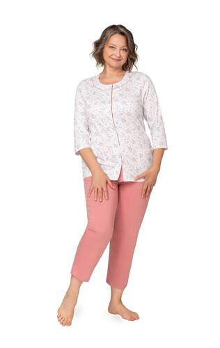 201 Maria II Martel дамска пижама бяла тъмна сьомга 25