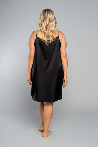 Докосване на нощницата с тясна презрамка, къса Italia Fashion - черна