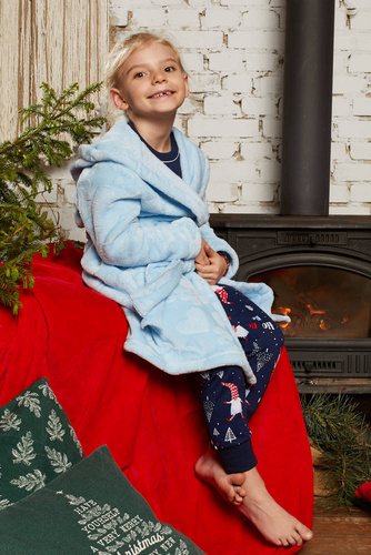 Misti Детски халат за момичета Италианска мода - син