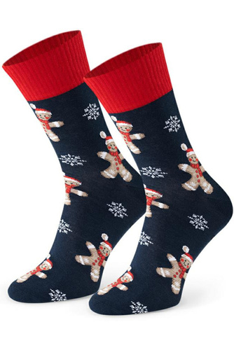 Арт.136 Мъжки коледни чорапи Steven navy blue 169 – коледни десени, памук