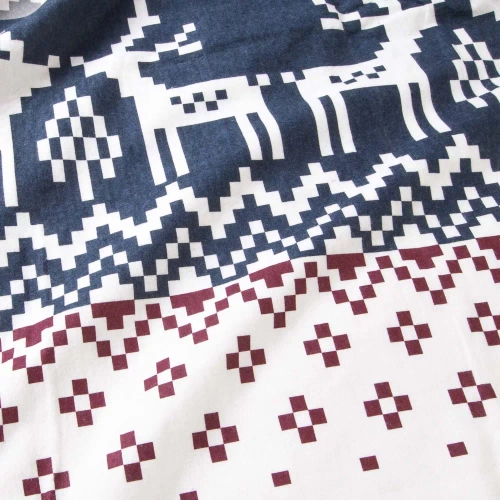 31515/1 Коледен комплект спално бельо от фланел Flannellove Darymex бордо тъмносиньо - комплект 100% памук, топъл и мек