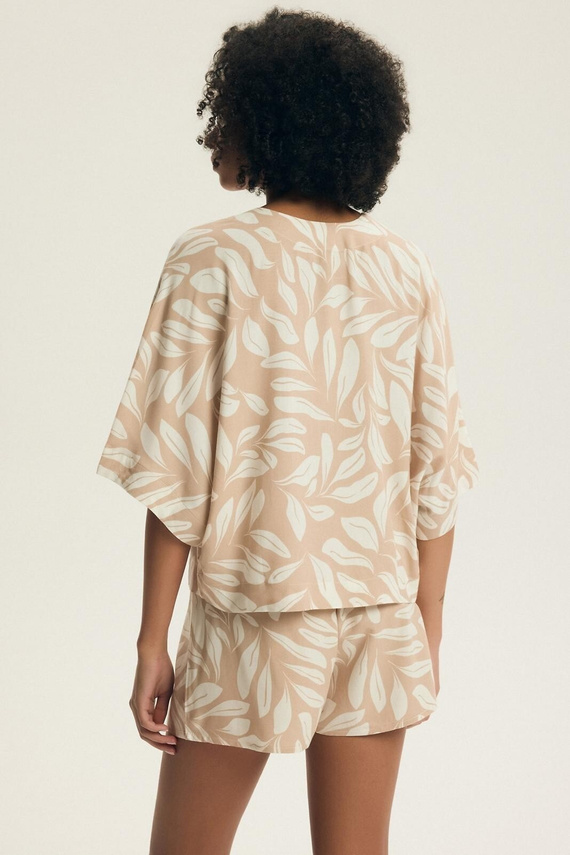 Пижама Henderson Dextra 43688 – дамска вискозна пижама, 3/4, копчета, флорален принт