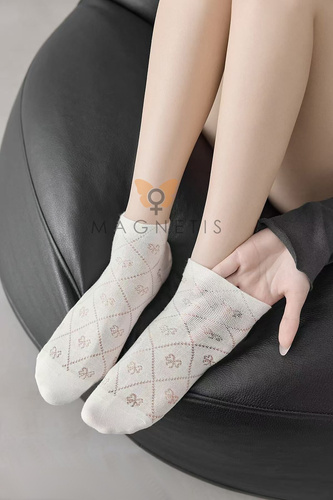Дамски памучни терлици Magnetis CC-251102 ecru с деликатен десен