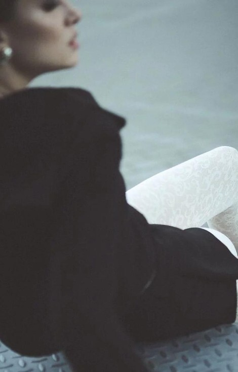 1235 Чорапогащи Perse Gabriella в цвят екрю – орнаментирани 60 den, 3D технология