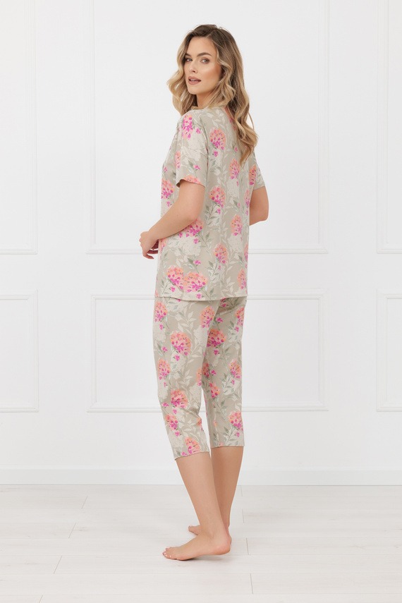 Дамска пижама HARMONIA Italian Fashion къс ръкав панталон 3/4 вискоза