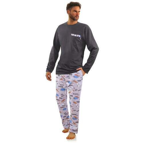2660/09 Мъжка пижама и панталон с дълъг ръкав Sesto Senso - графит