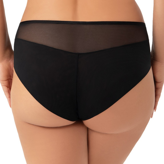 K948 Ottavia Gorsenia бикини - черни, с висока талия, тюл с бродерия