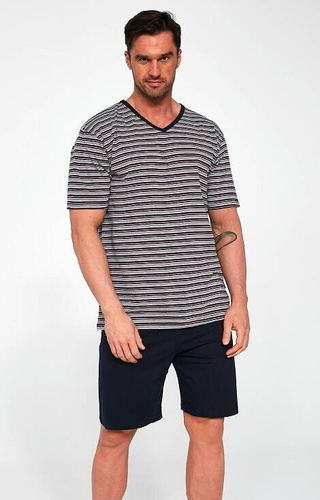 330/41 Мъжка пижама с къс ръкав, шорти Cornette, сив меланж