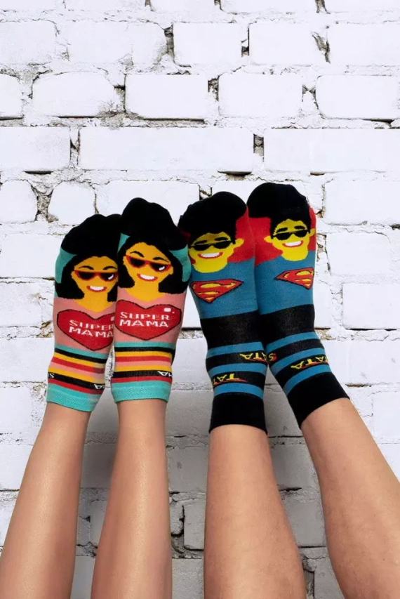 M41Z Super Dad Socks чорапи Италианска мода - тъмносиньо/цветове