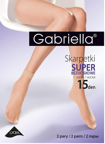 Чорапи Gabriella 600 Super 15-дениер, нощиола/бежови – без налягане, в кутия, комфорт и елегантност