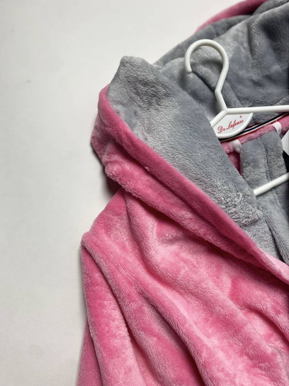 627 Soraya Дамски къс халат Forex - розово / светлосиво