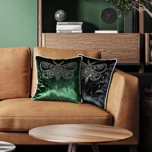 Royal 8 Кадифена калъфка с кристали Еврофирана зелена