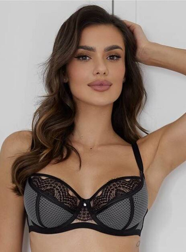 19176 Мек сутиен Palermo Milanano, черен и графитен