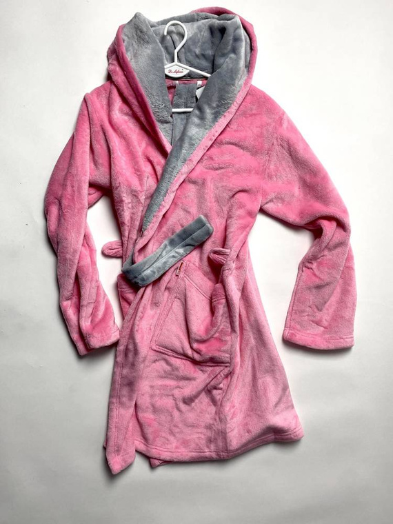 627 Soraya Дамски къс халат Forex - розово / светлосиво