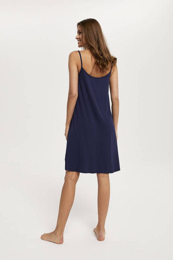 Song Дамска нощница с тясна презрамка Италианска мода - тъмносиня