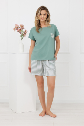 Дамска пижама Faro Italian Fashion 100% памук къс ръкав шорти