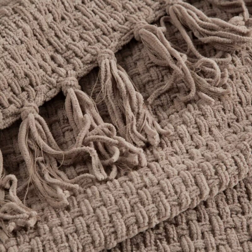 Сузи Одеяло, кувертюра, тъкани с ресни, европердета, бежово