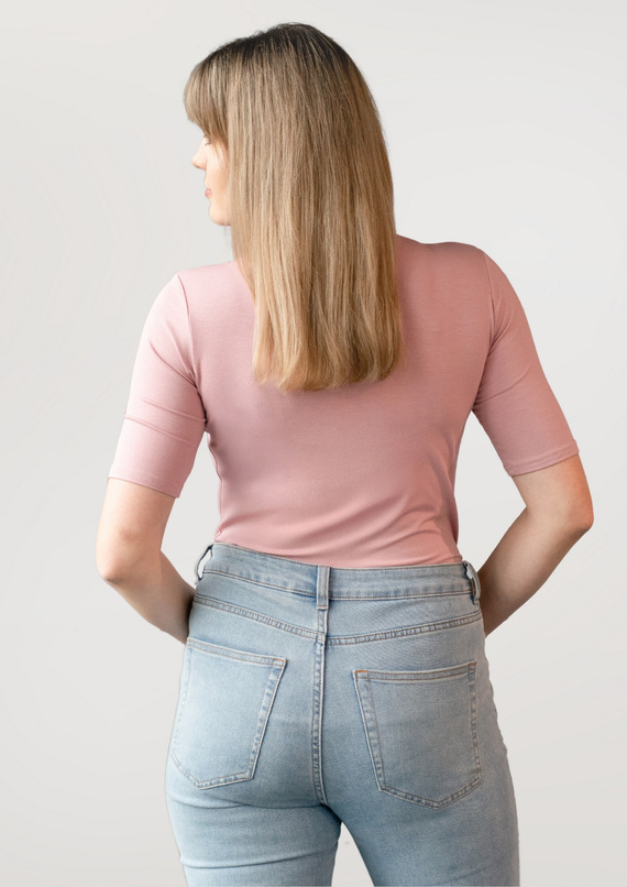 Блуза с яка с къс ръкав Layla Babell - розова