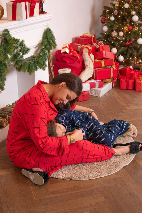 718 Madeleine Cat Love Женска пижама Forex - червена