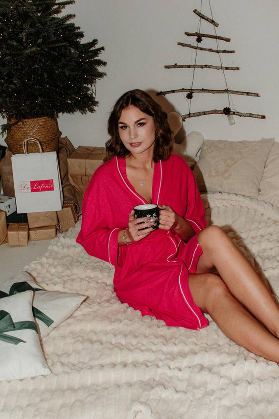 817 Skyler Дамски халат De Lafense - малина