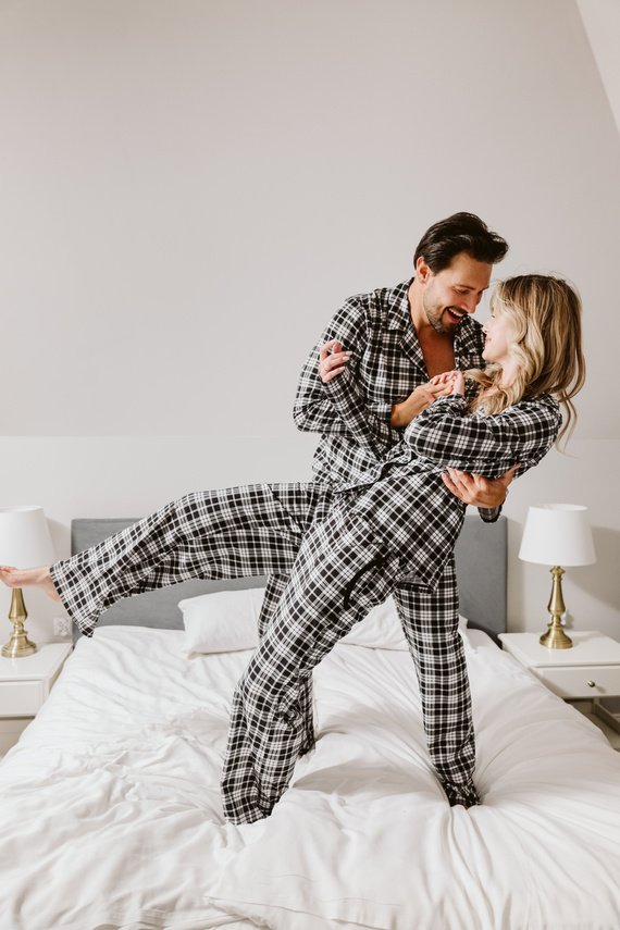 Мъжка пижама Klark - 100% памук, с дълъг ръкав и панталон Италианска мода 