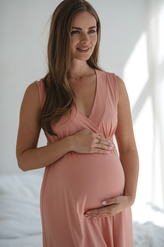 Star Light Нощница за бременни и кърмачки билкова роза Milk&Love - бамбукова вискоза | Комфорт и женственост