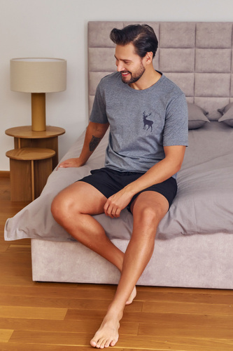 7235 Мъжка пижама Doctor Nap - тъмно сива