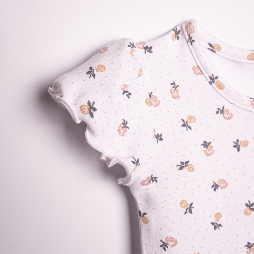 Боди за момиче Nicol 220095 с къс ръкав, памук, нежни цветенца