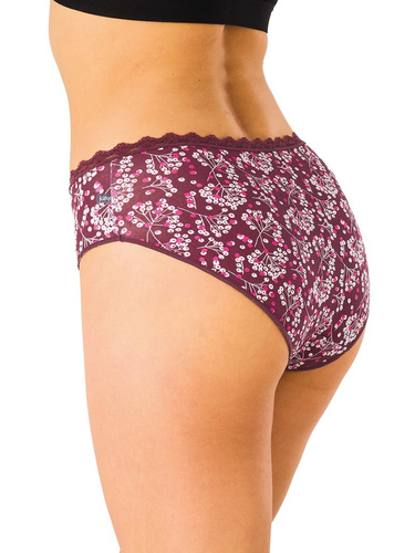 Дамски памучни бикини Key LPC 557 B26 A2 Midi Bikini, 2 броя, с десен
