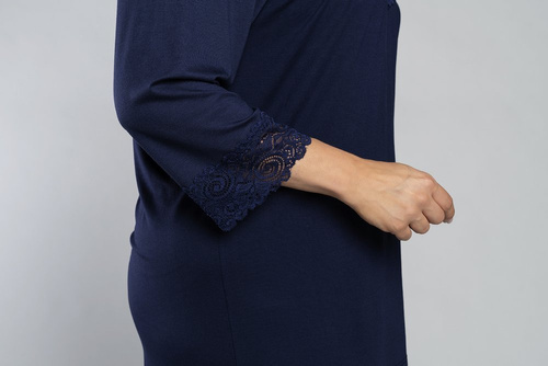 Izyda Пижама 3/4 ръкав, 3/4 панталон Италианска мода - тъмно синьо