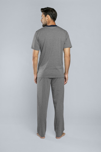 Profit Мъжка пижама с къс ръкав и дълъг панталон Италианска мода - ¶r.меланж 