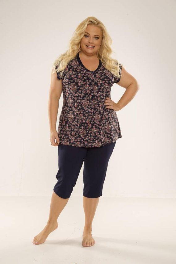 489/491 Mia Женска пижама плюс размер Forex - тъмно синьо