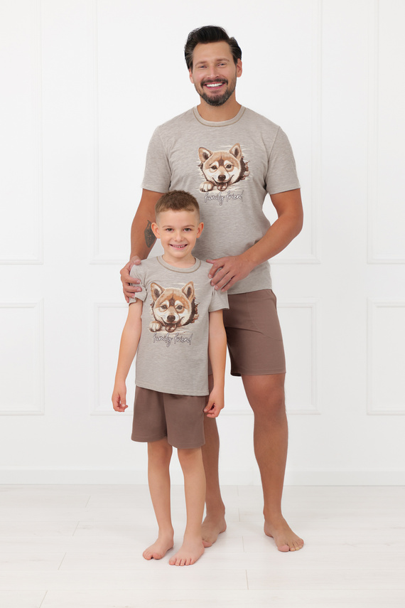 Детска пижама за момче Shiba Italian Fashion 100% памук шорти