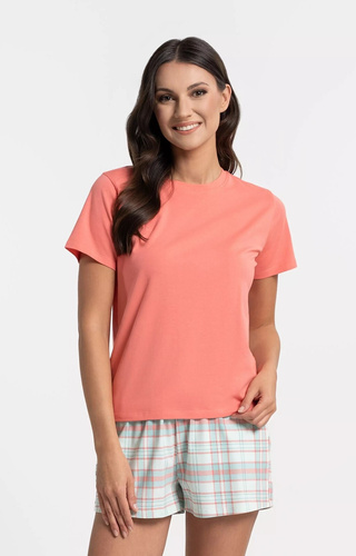 Moraj PDD3100-006 Дамска пижама 95% памук Розова с къси панталонки и джобове