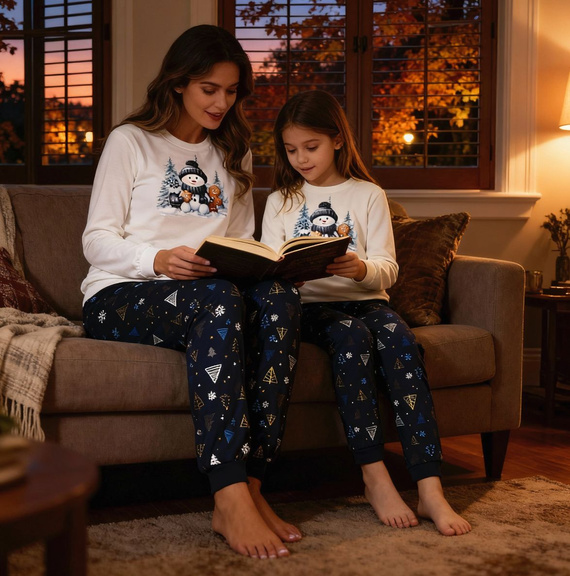 721/427 Дамска пижама Cornette Snowy Day, екрю, памук, дълъг ръкав | Топла и удобна