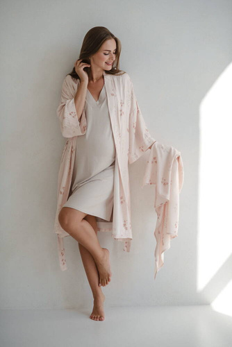 Цветя върху бамбуково повиване Pink Milk&Love