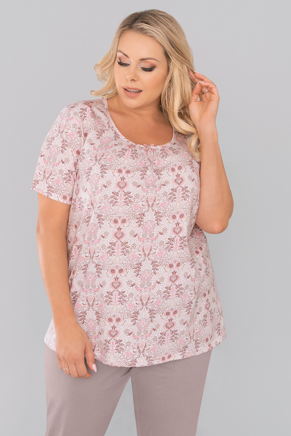 Kalmia Дамска пижама с къс ръкав, 3/4 панталон Италианска мода с щампа