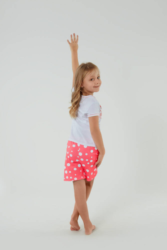 Raba Пижама за момичета Италианска мода - бяла/малинова 