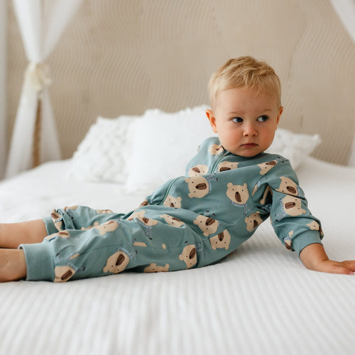 Бебешки гащеризон Beary Cool Eevi – сив, памучен, без крачета, с цип