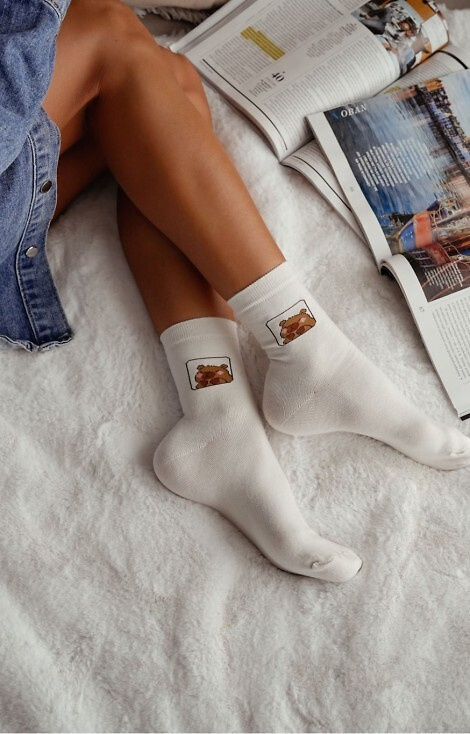 0200-186 Capybara Дамски чорапи Милена екрю – памук, шарени