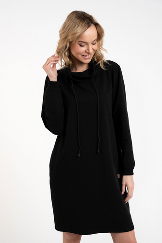 Malmo дамска туника с дълъг ръкав Италианска мода - черна