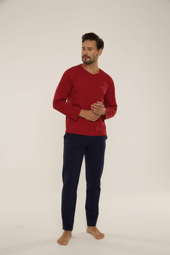 683 Kevin Forex Мъжка пижама - бордо - тъмносиньо