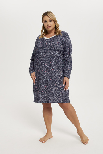 Flora нощница с дълъг ръкав Италианска мода - принт