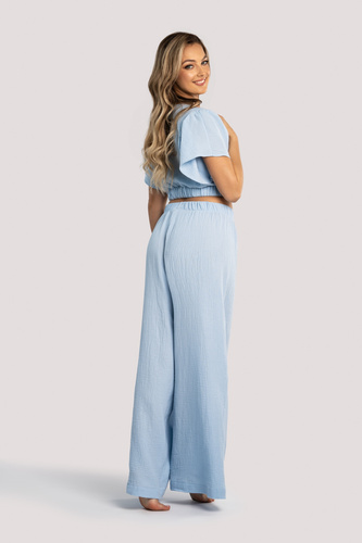 Tola дамски комплект от муселин Unikat blue – лятно домашно бельо