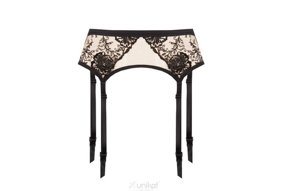 Saskia Уникален черен колан с жартиери