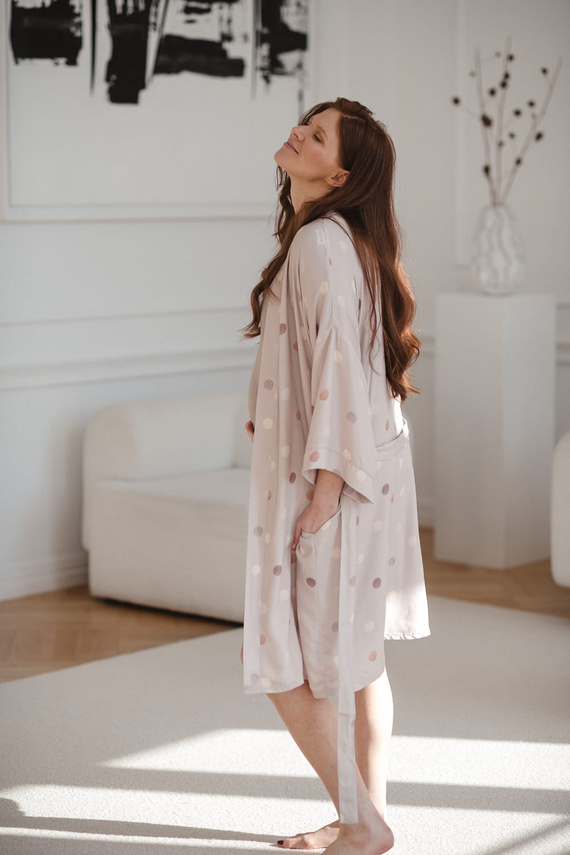Бамбуков халат за бременни Polka Dots Milk&Love