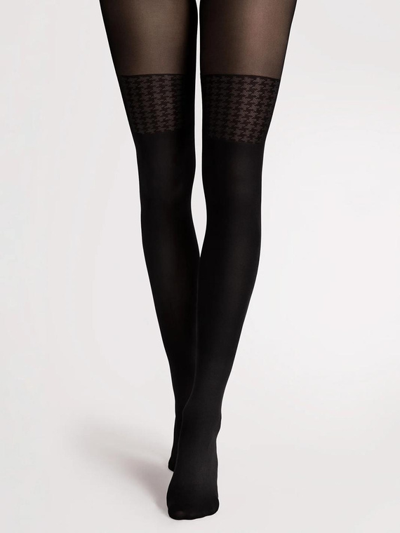 Fiore G6140 Pepita Black Чорапогащник 40 DEN с имитация на чорапи на пепит