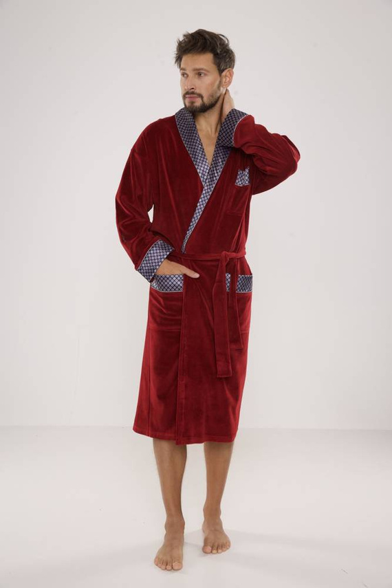 773 Мъжки форекс халат за баня Bonjour - бордо