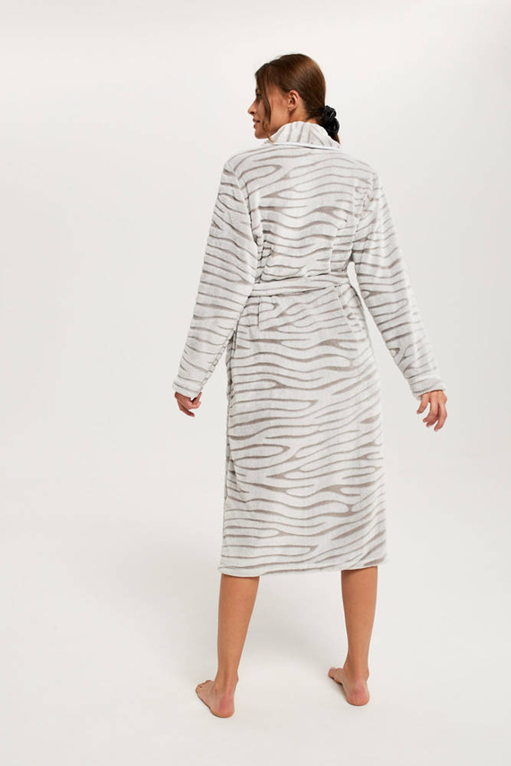 Asma Дамски халат от полар Италианска мода - сив