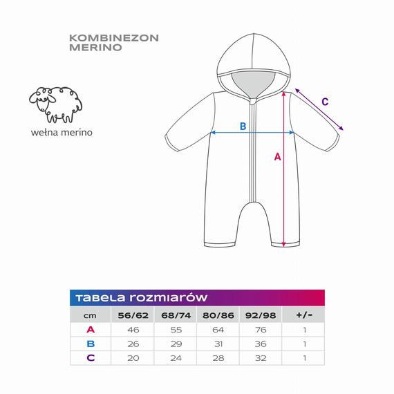 Бебешки гащеризон от мериносова вълна Eevi – тъмносин, мек и дишащ